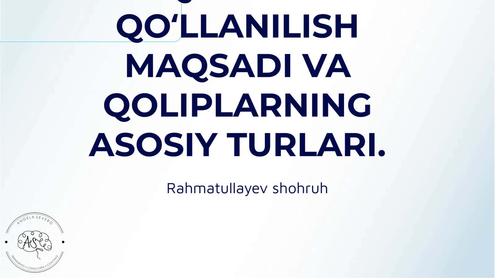 QOLIPNI QOʻLLANILISH MAQSADI VA QOLIPLARNING ASOSIY TURLARI