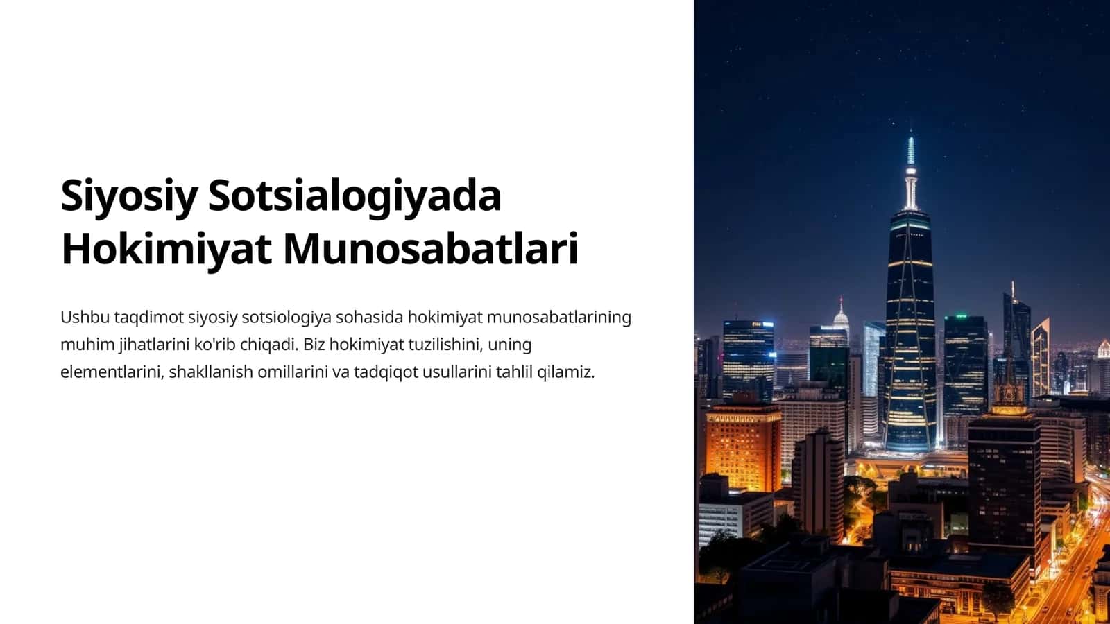 Siyosiy Sotsialogiyada Hokimiyat Munosabatlari
