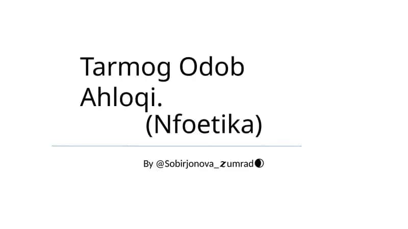 Tarmog Odob Ahloqi