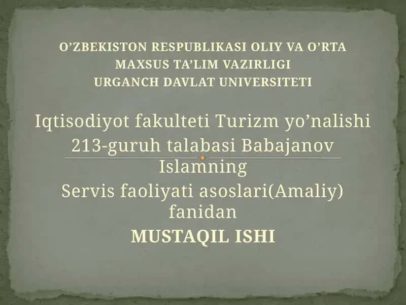 RESTORANLARDA MEHMONLAR ISHONCHI. BARLARDAGI SERVIS
