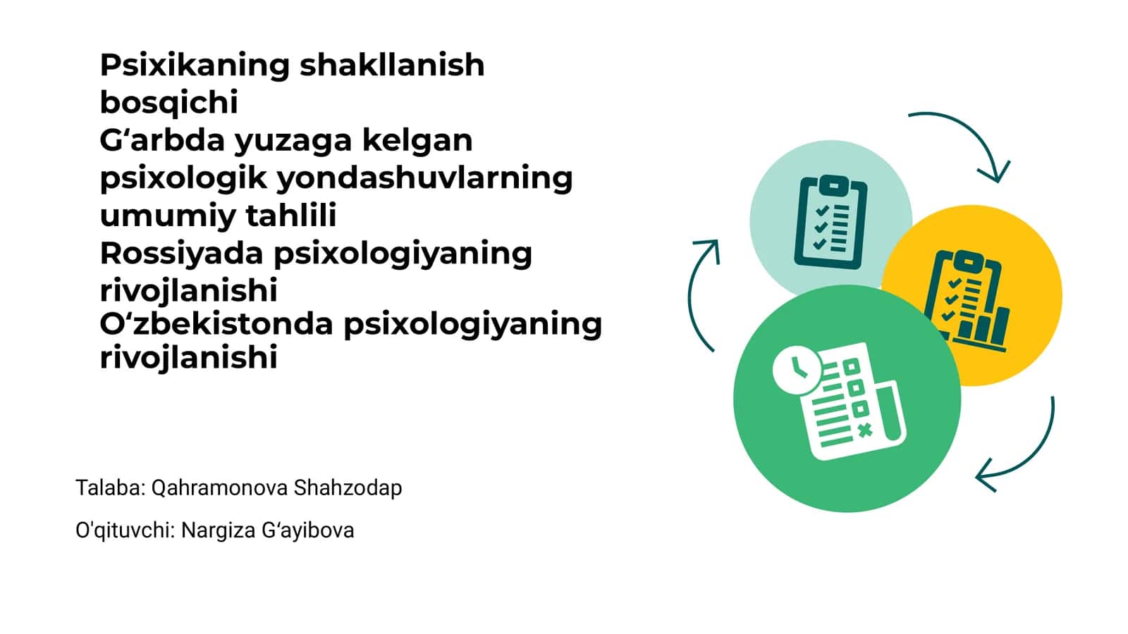 Psixikaning shakllanish bosqichi