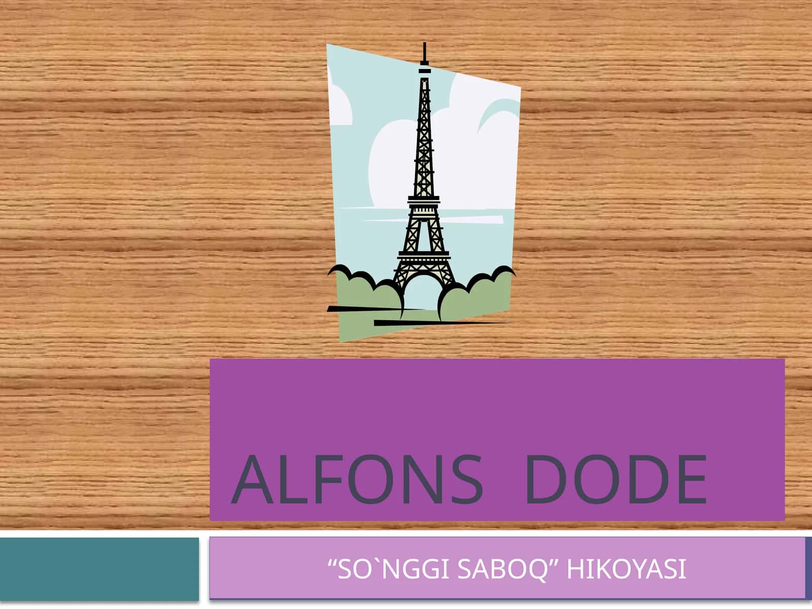 ALFONS DODE “SO`NGGI SABOQ” HIKOYASI