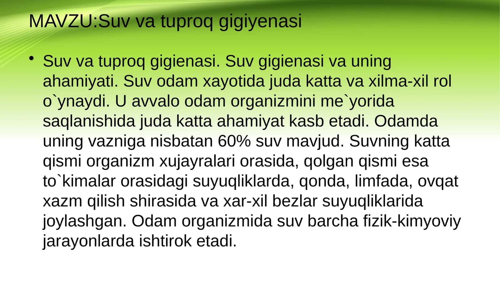 Suv va tuproq gigiyenasi