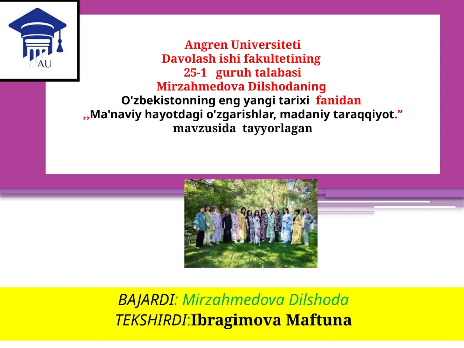 Ma'naviy hayot dagi o'zgarishlar, madaniy taraqqiyot