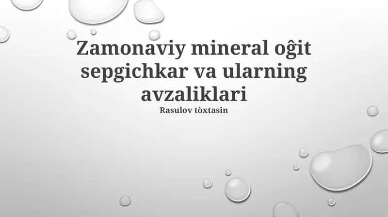 Zamonaviy mineral o'g'itlarni segish mashinalari