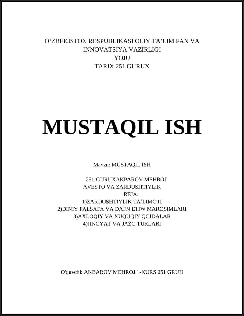 Zardushtiylik Ta'limoti
