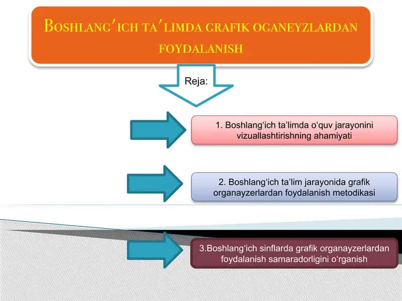 Boshlang'ich ta'limda grafik o'ganeyzlardan foydalanish