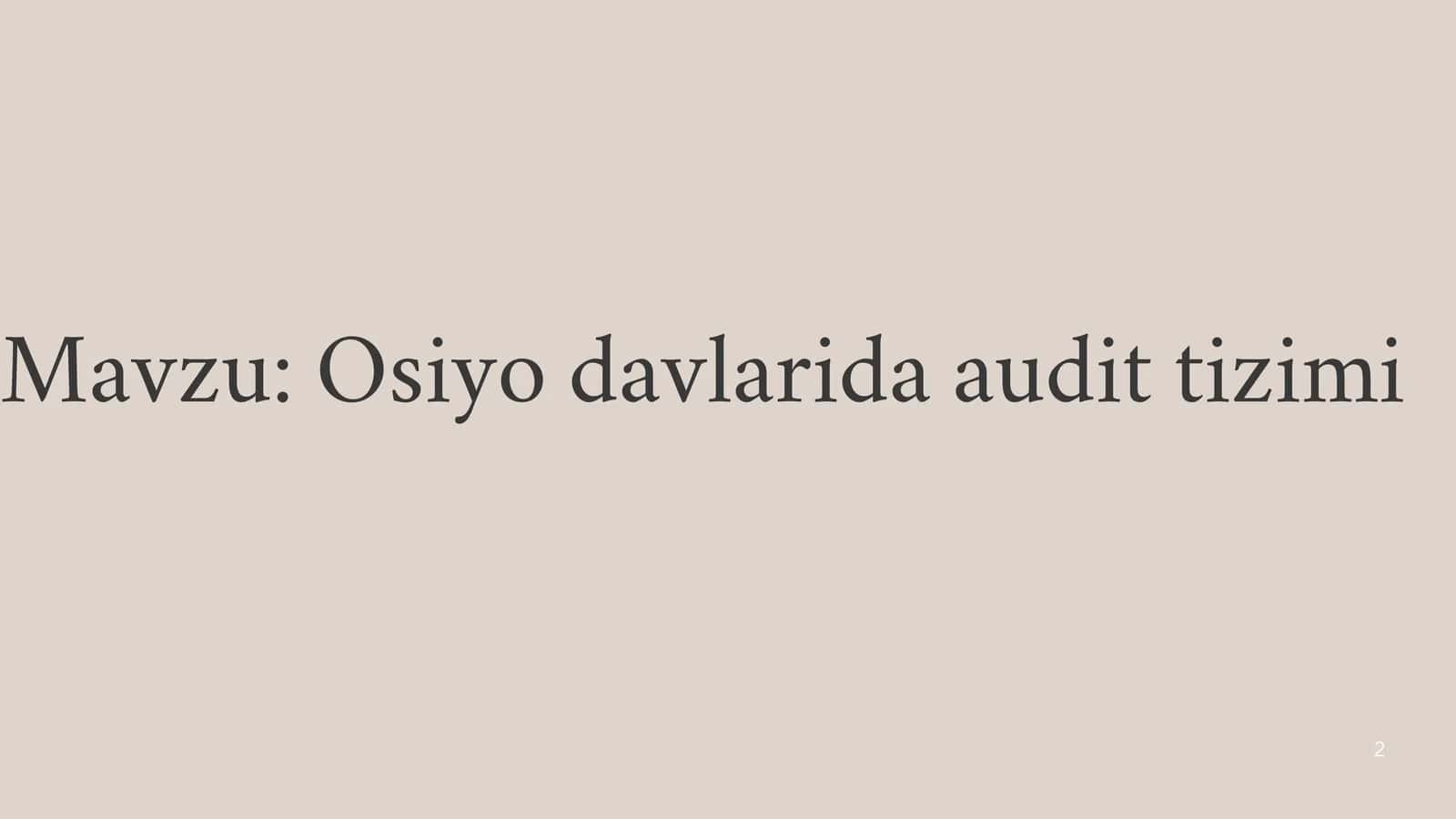 audit haqida malumot