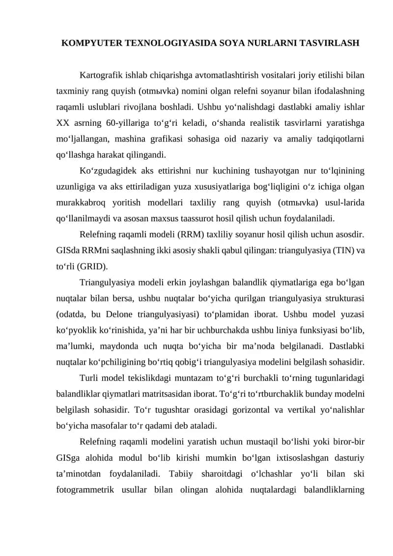 Kartografik ishlab chiqarishga avtomatlashtirish vositalari