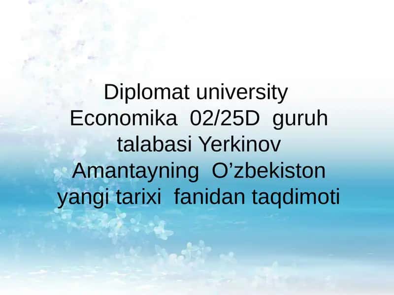 Diplomat Universitet Iqtisodiyot