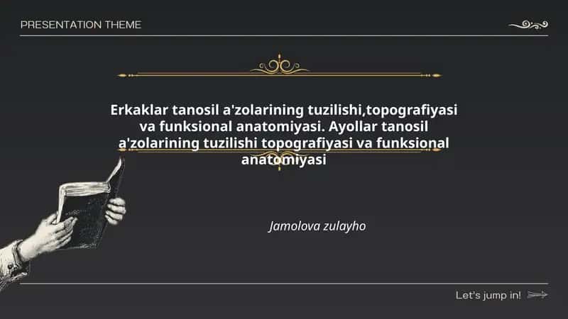 Erkaklar tanosil a'zolarining tuzilishi,topografiyasi va funksional anatomiyasi
