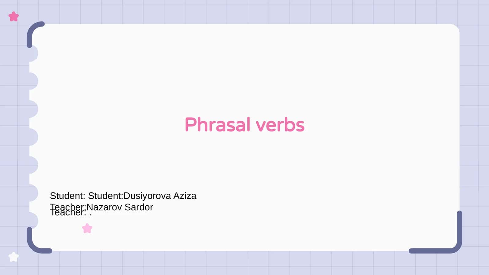 Phrasal verbs