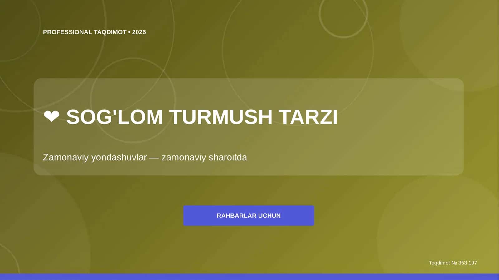 PROFESSIONAL TAQDIMOT • 2026