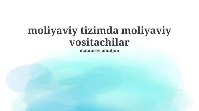 Moliyaviy vositachilar