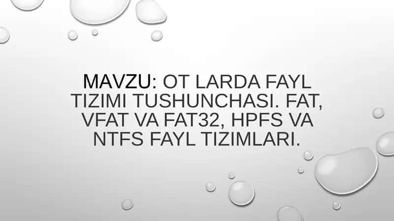 OTlardafayltizimi tushunchasi