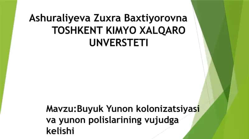 Buyuk Yunon kolonizatsiyasi va yunon polislarining vujudga kelishi