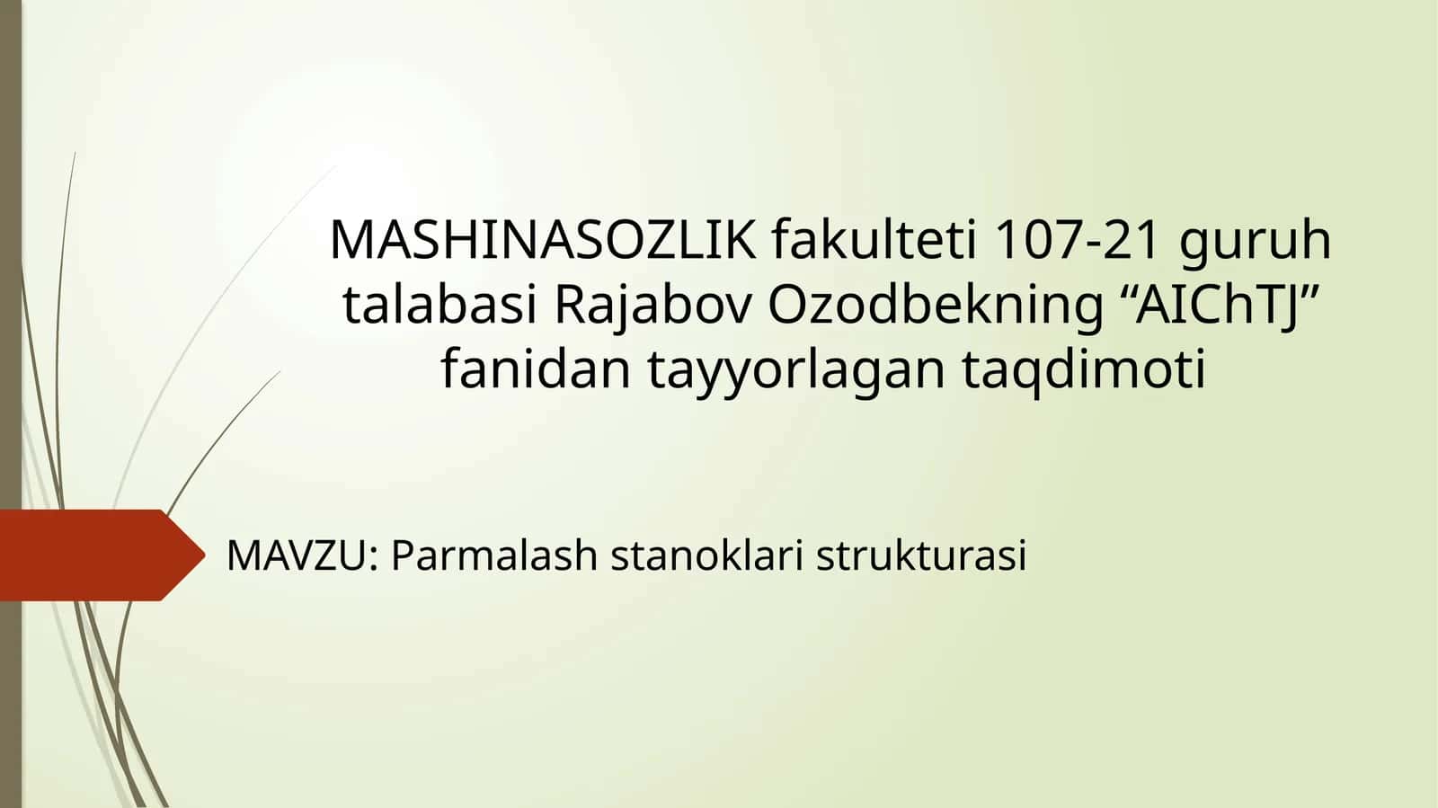 Parmalash stanoklari strukturasi