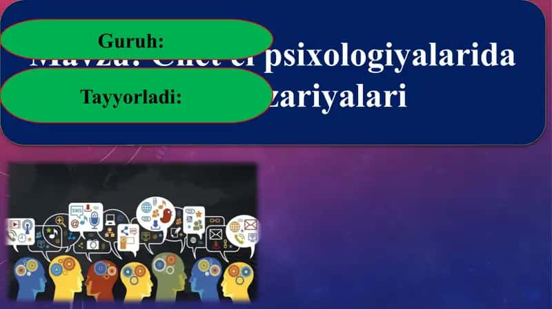 Mavzu Chet el psixologiyalarida shaxs nazariyalari