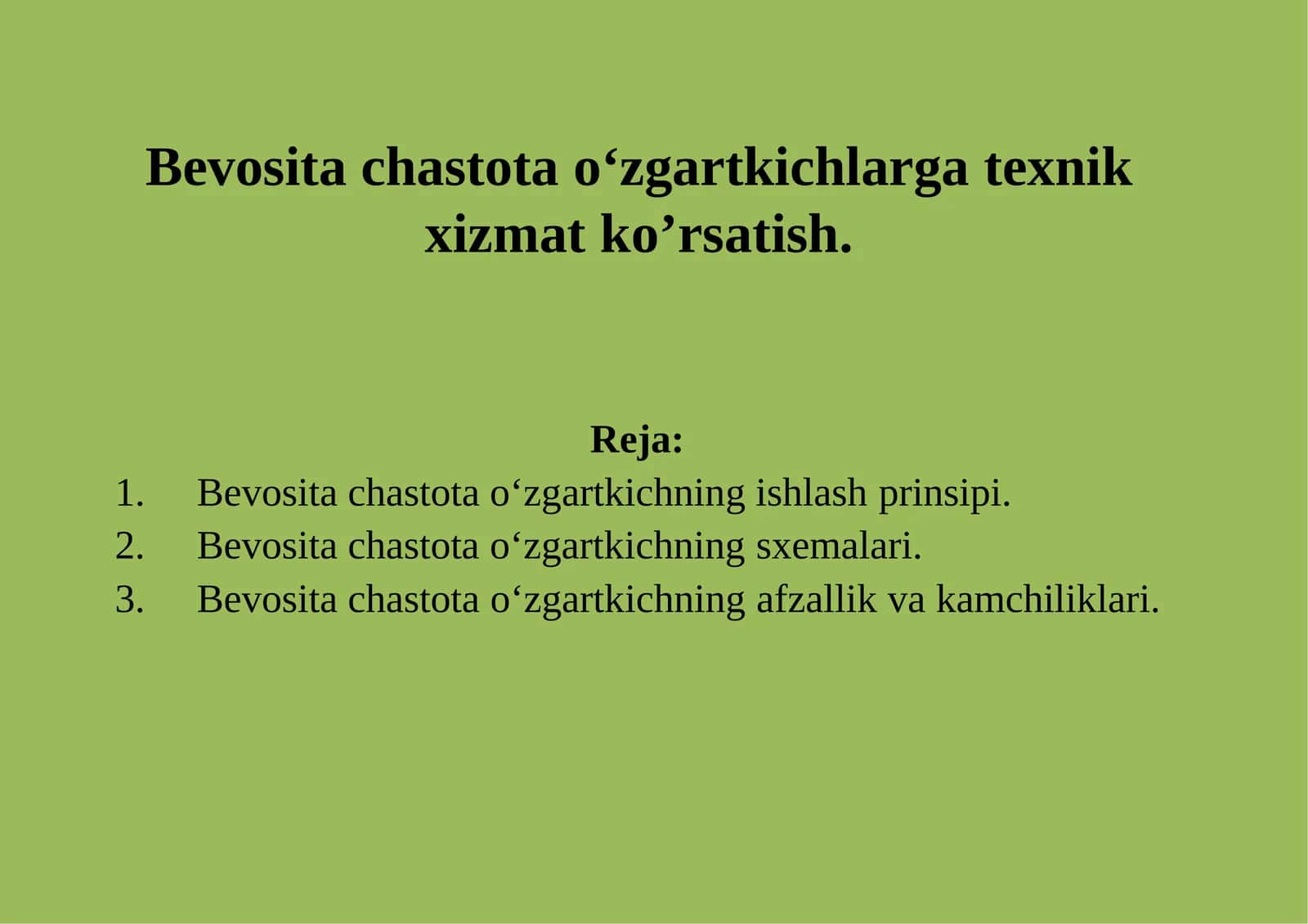 Bevosita chastota 6000o‘zgartkichlari
