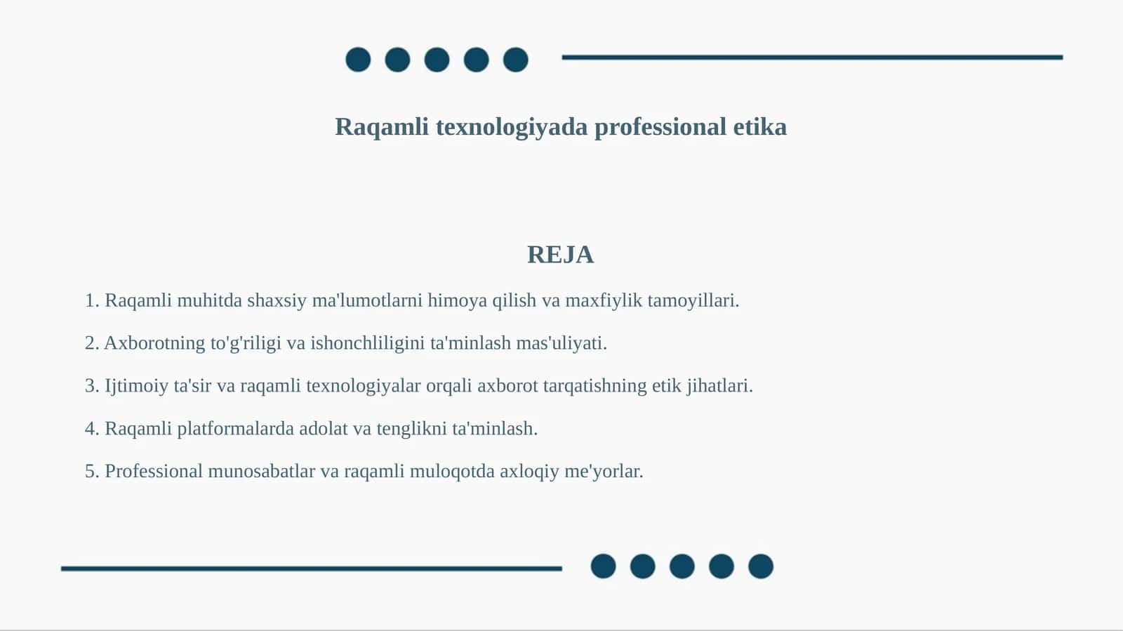 Raqamli texnologiyada professional etika