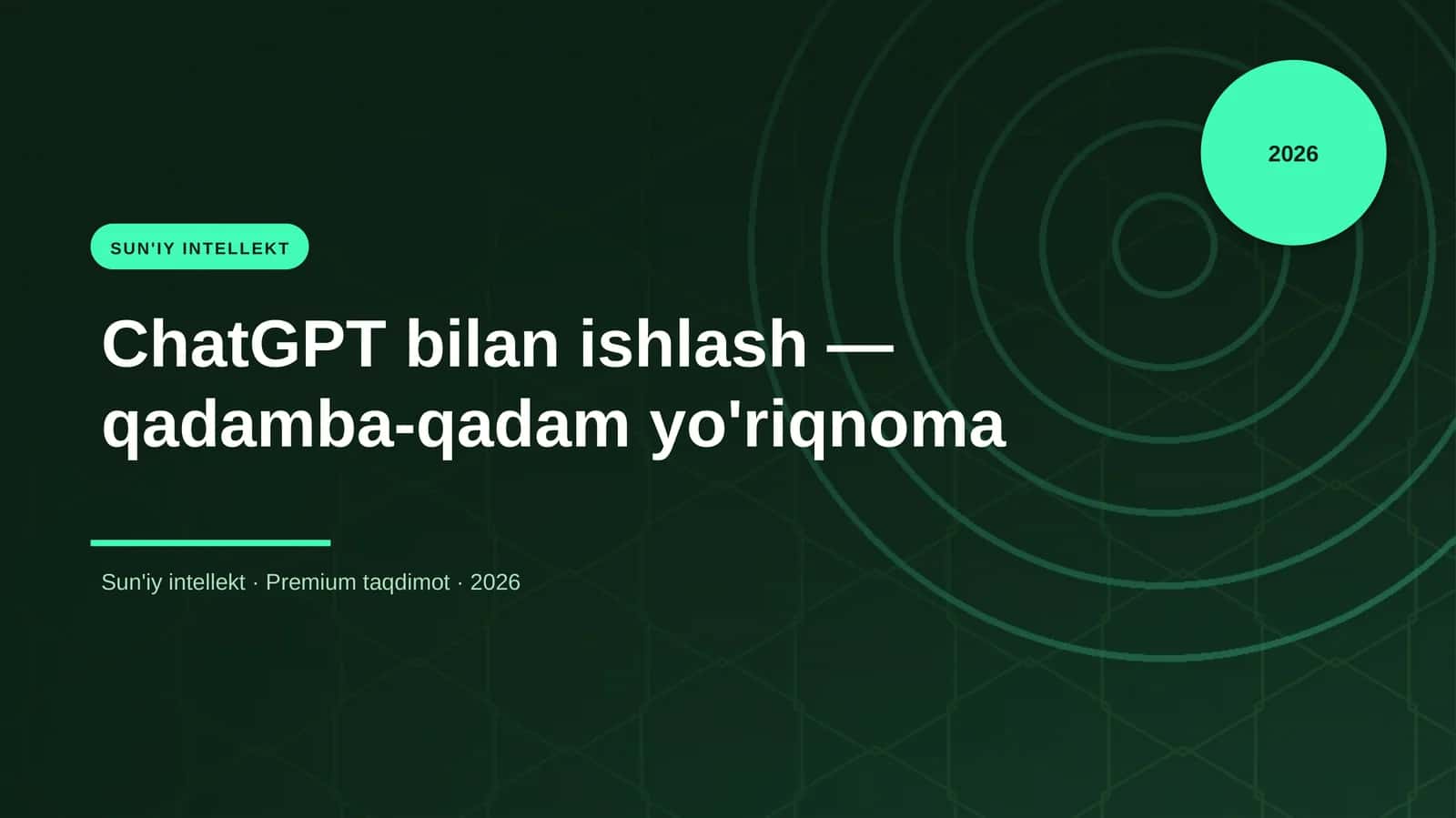 ChatGPT bilan ishlash — qadamba-qadam yo'riqnoma