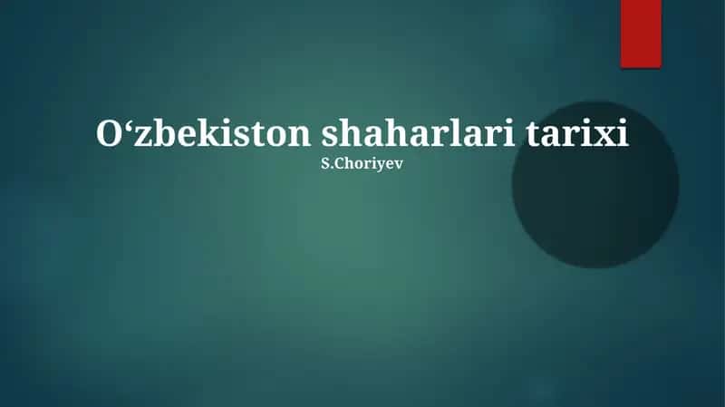Oʻzbekiston shaharlari tarixi