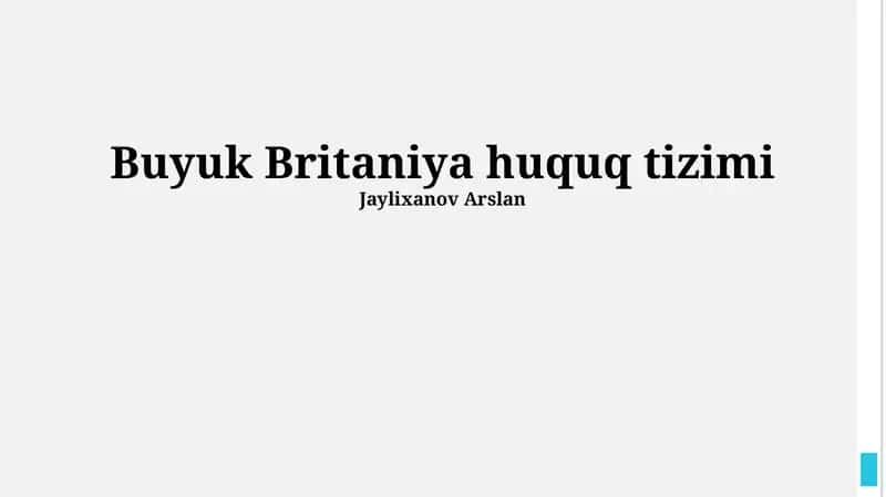 Buyuk Britaniya huquq tizimi