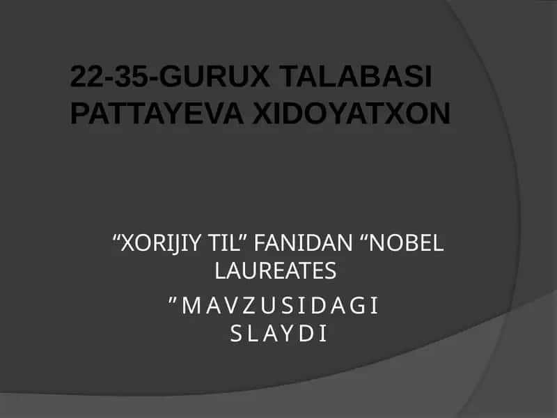 NOBEL LAUREATES