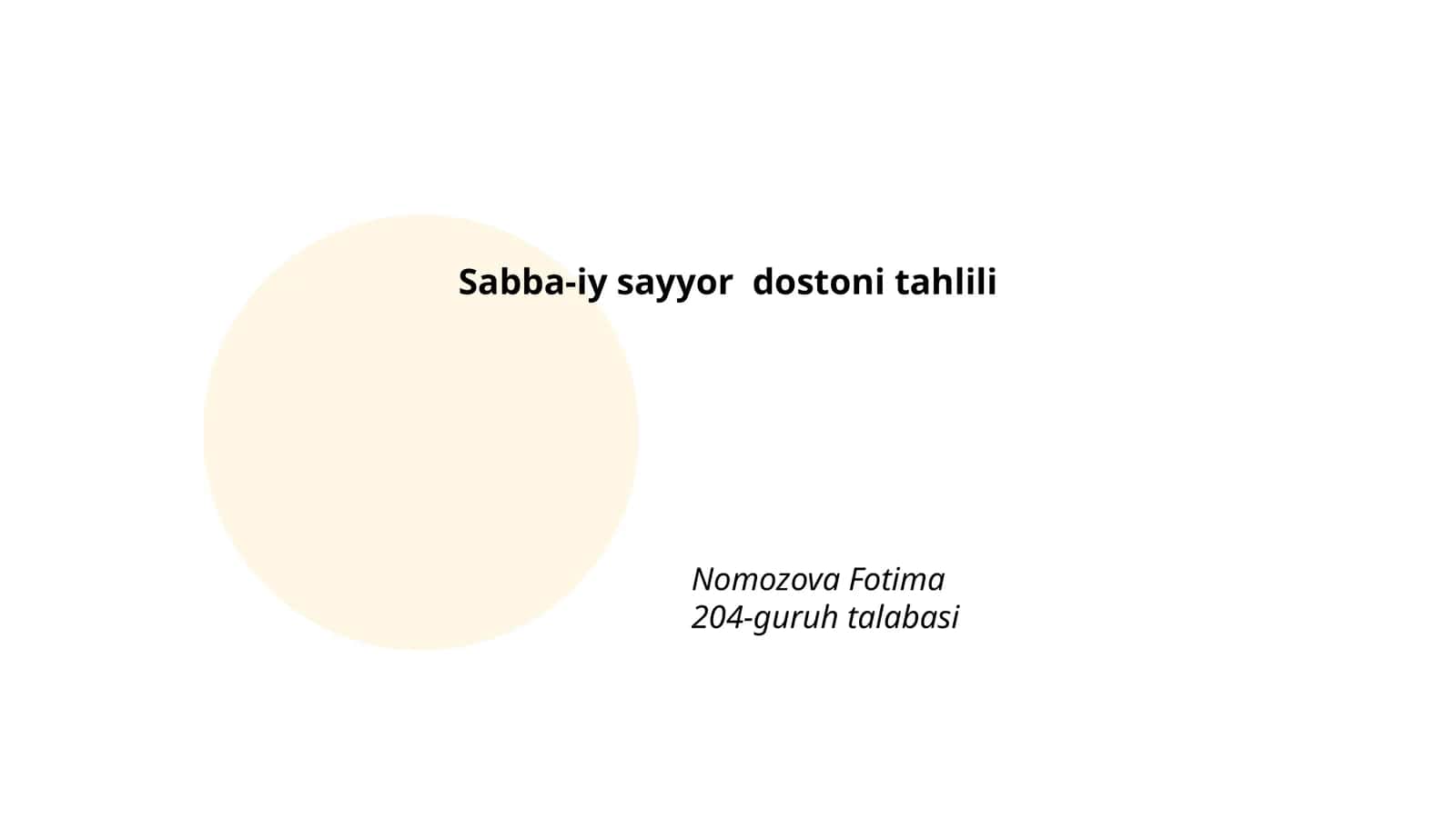 Sabba-iy Sayyor dostoni tahlili