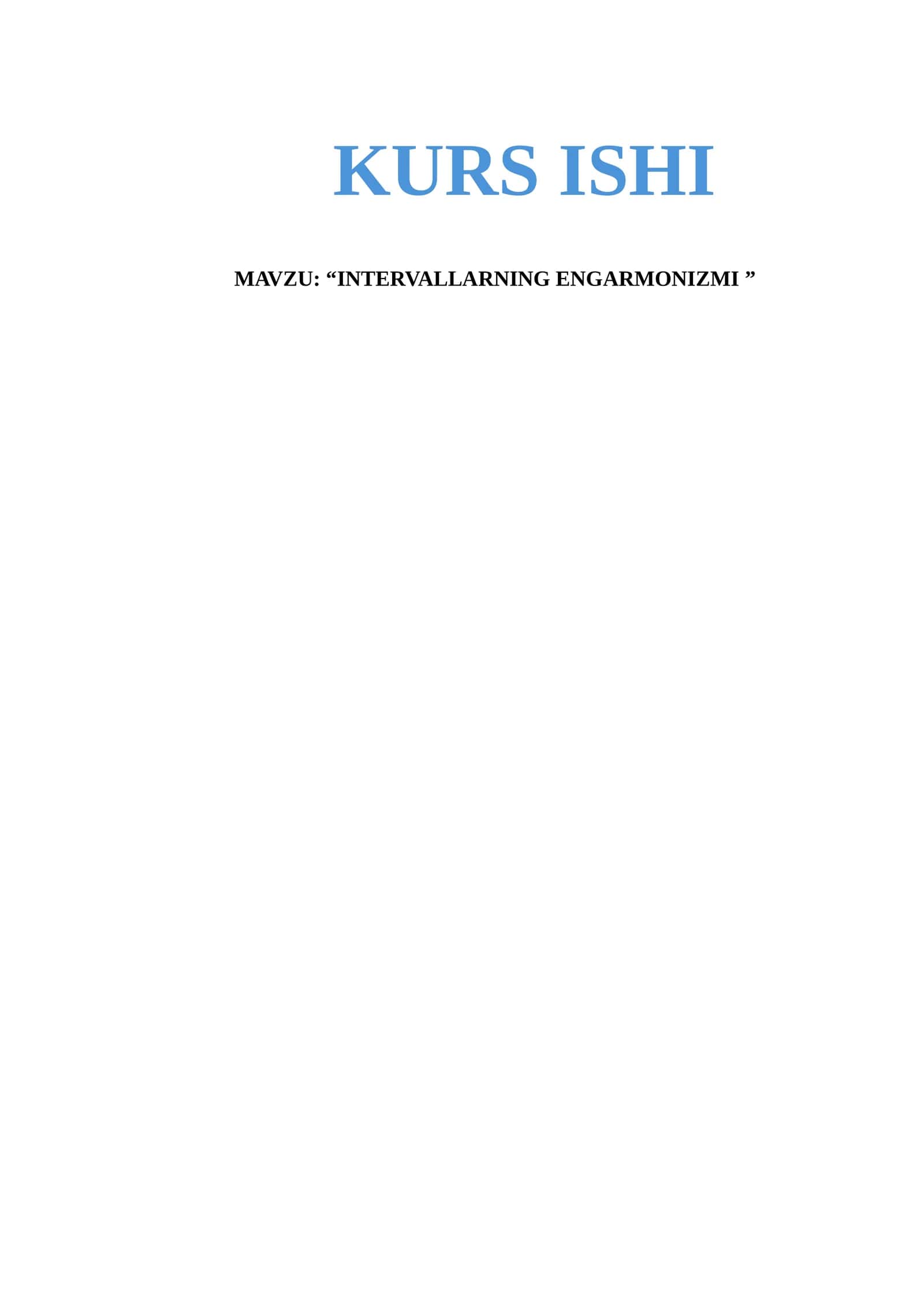INTERVALLARNING ENGARMONIZMI
