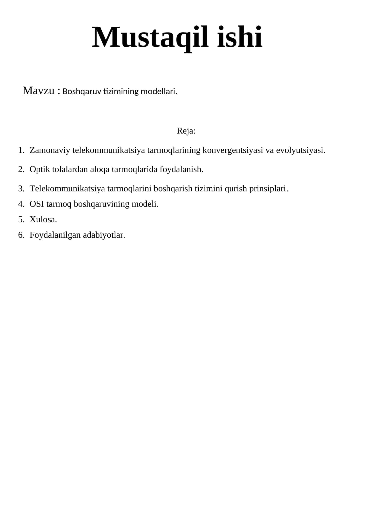 Zamonaviy telekommunikatsiya tarmoqlarining konvergentsiyasi va evolyutsiyasi