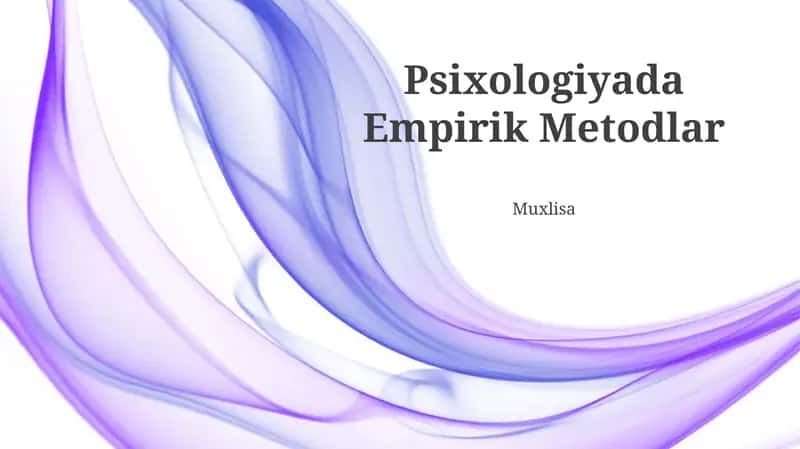 Psixologiyada Empirik Metodlar