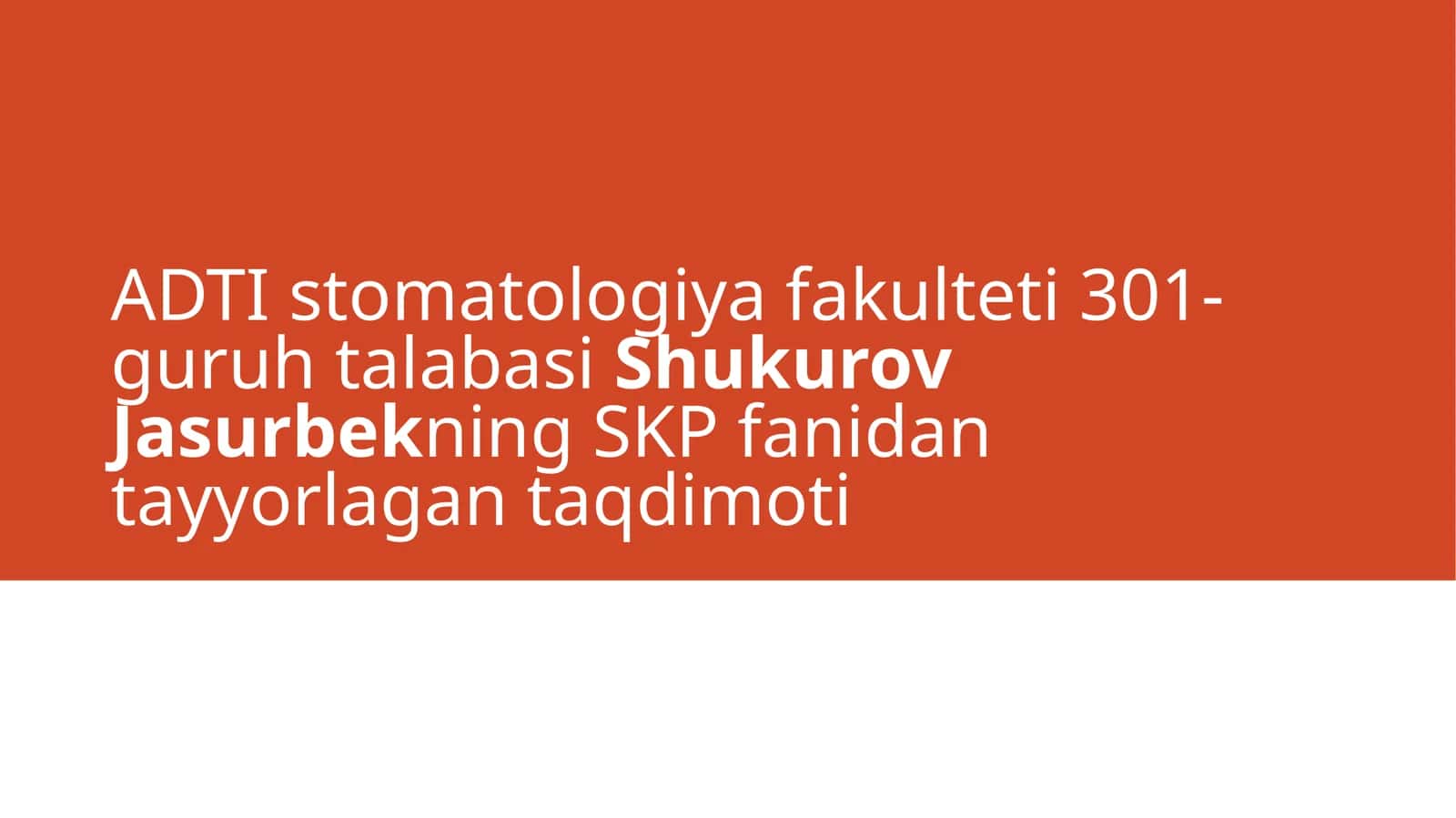 Tish-jag` sistemasi anomaliyasi va deformatsiyasi profilaktikasi