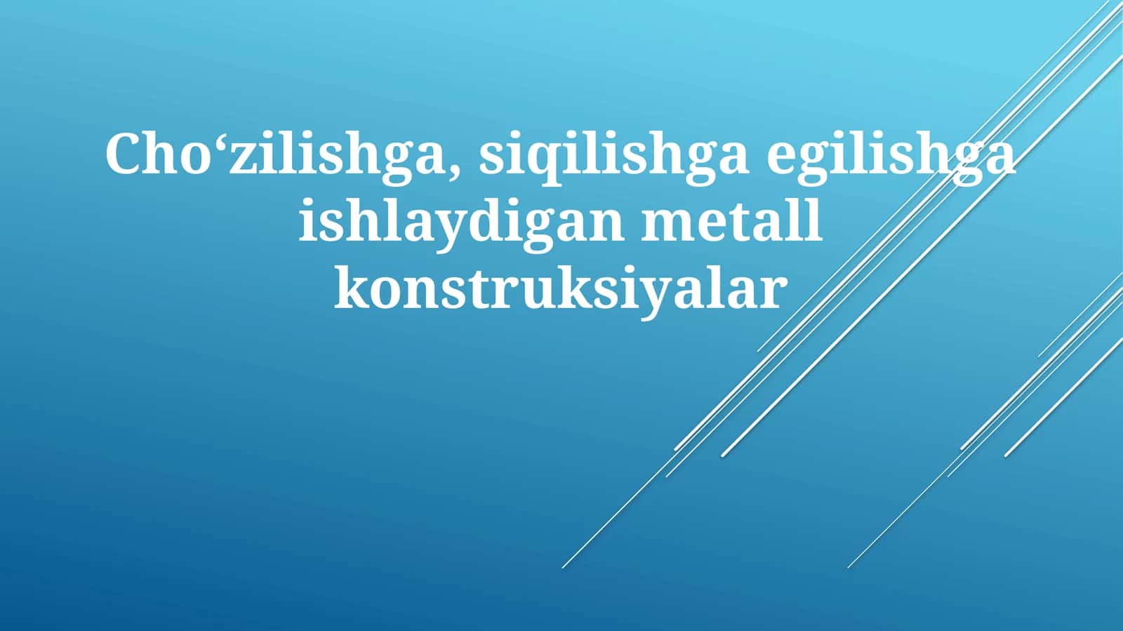 Metallarning Mexanik Xossalari va Ularning Yük Ta'siriga Reaksiyasi