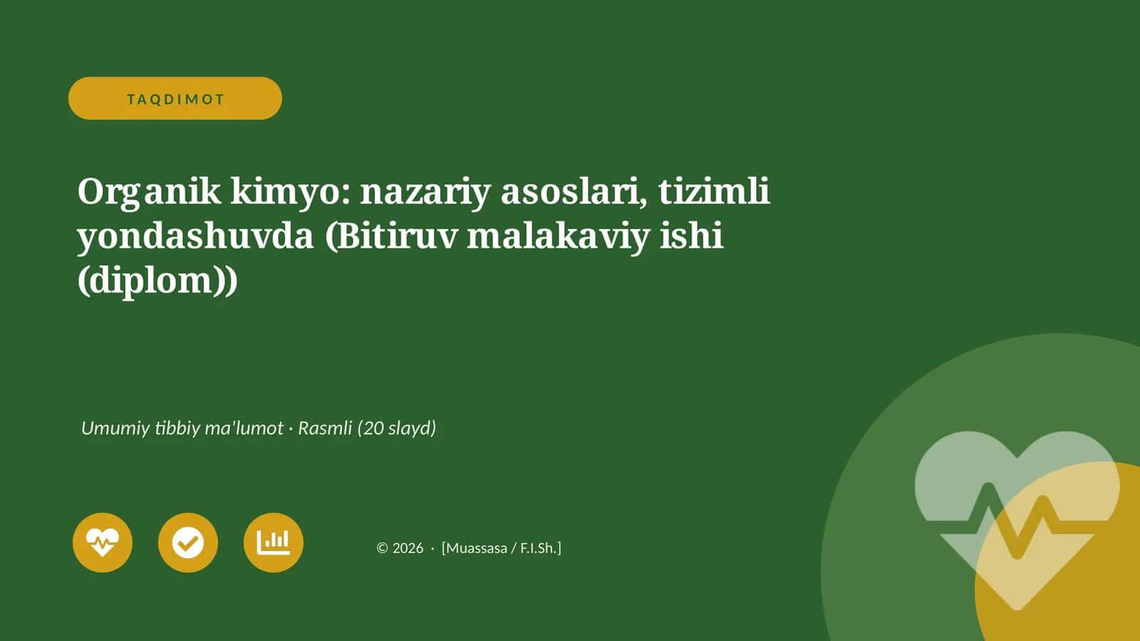 Organik kimyo: nazariy asoslari, tizimli yondashuvda (Bitiruv malakaviy ishi (diplom))