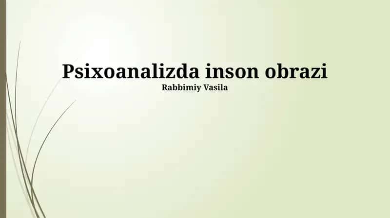 Psixoanalizda inson obrazi