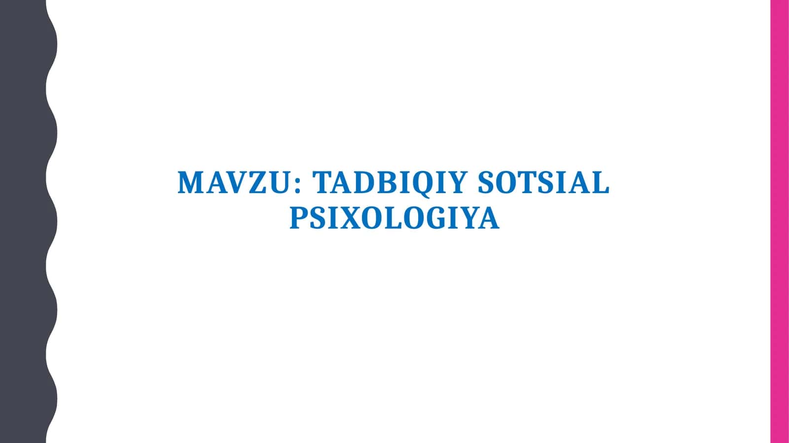 Tadbiqiy sotsial psixologiya