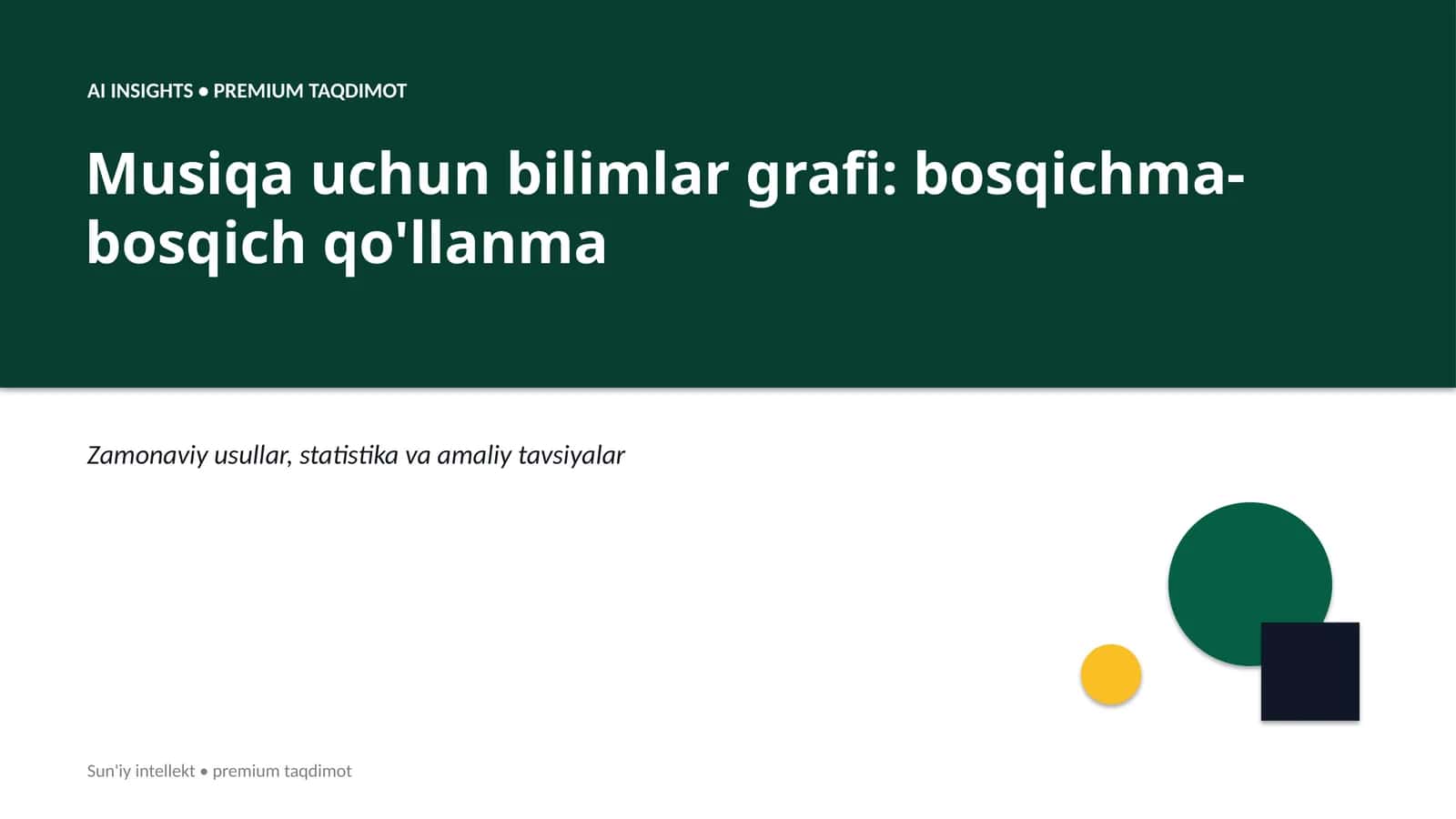 Musiqa uchun bilimlar grafi: bosqichma-bosqich qo'llanma