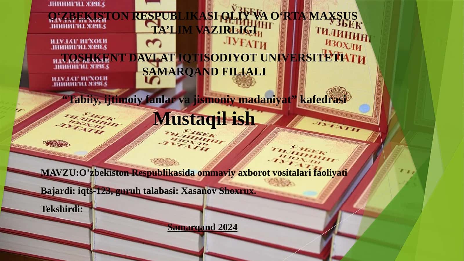O’zbekiston Respublikasida ommaviy axborot vositalari faoliyati