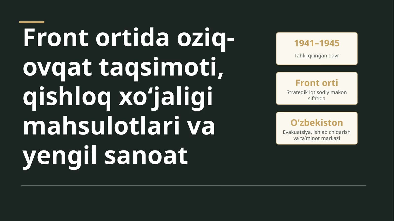 Front ortida oziq-ovqat taqsimoti