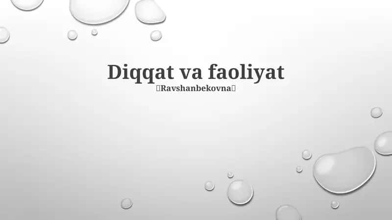 Diqqat va faoliyat