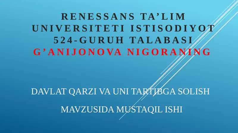 Davlat qarzini boshqarish