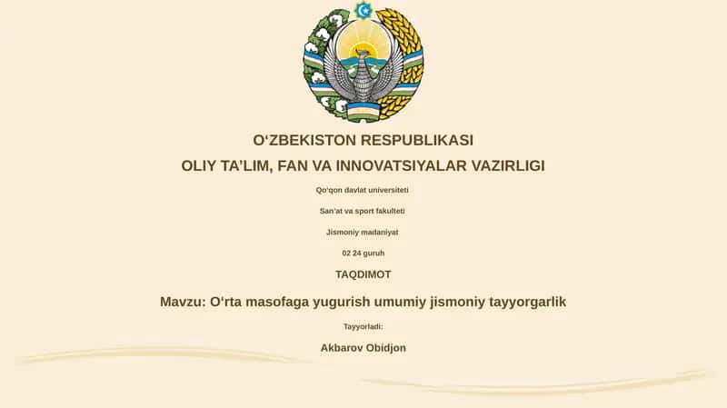 Umumiy jismoniy tayyorgarlik asoslari