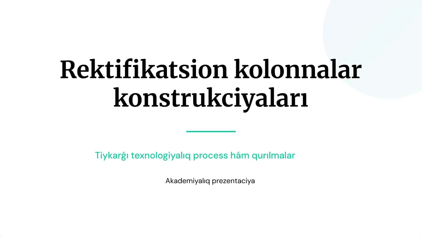 Rektifikatsion kolonnalar konstrukciyaları
