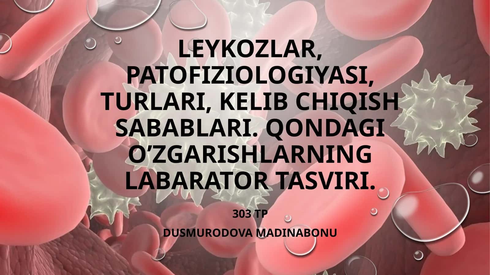 Leykemiya(leykoz) yoki oqqon kasalligi - qon hujayralarining saratoni