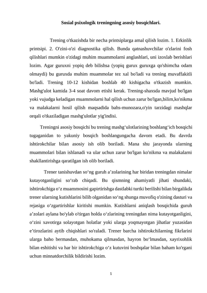 Sosial psixologik trening