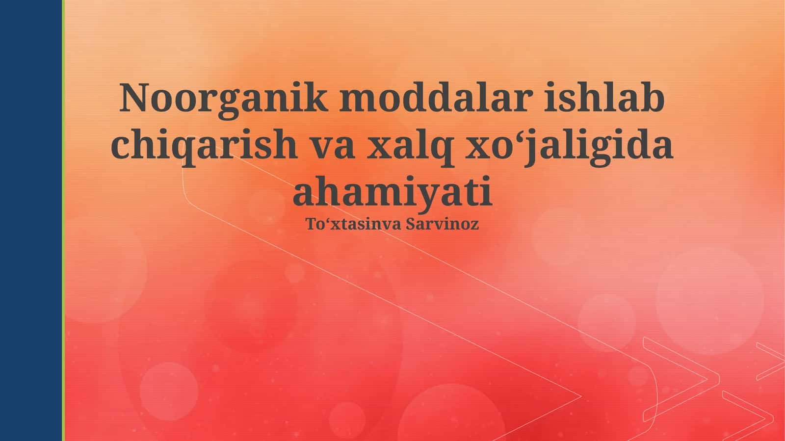 Kimyoviy tolalar va polimerlar ishlab chiqarish