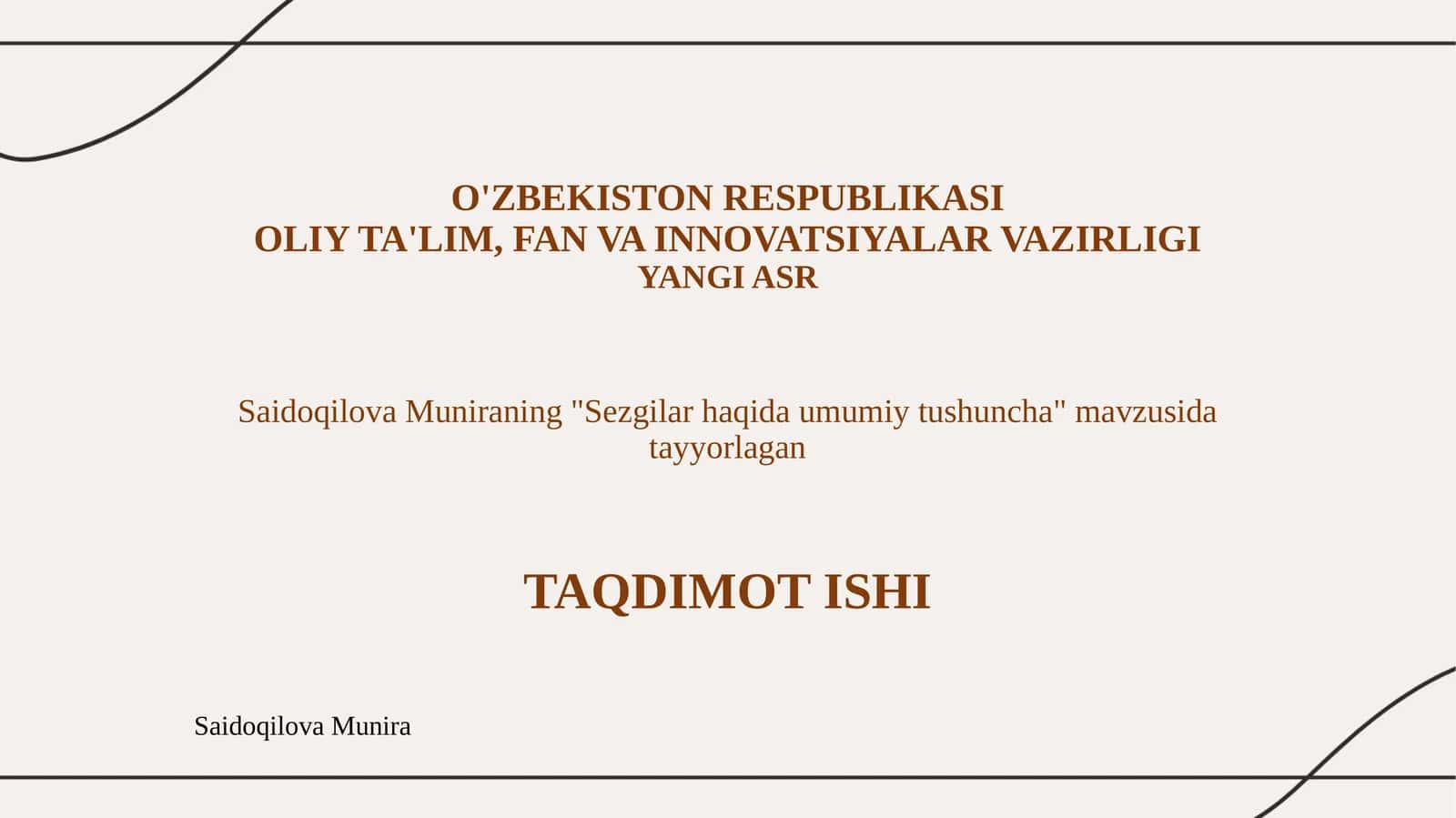 Sezgilar haqida umumiy tushuncha