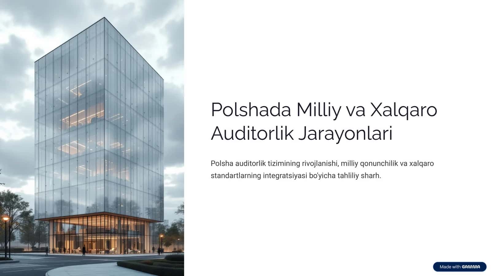 Polshada Milliy va Xalqaro Auditorlik Jarayonlari