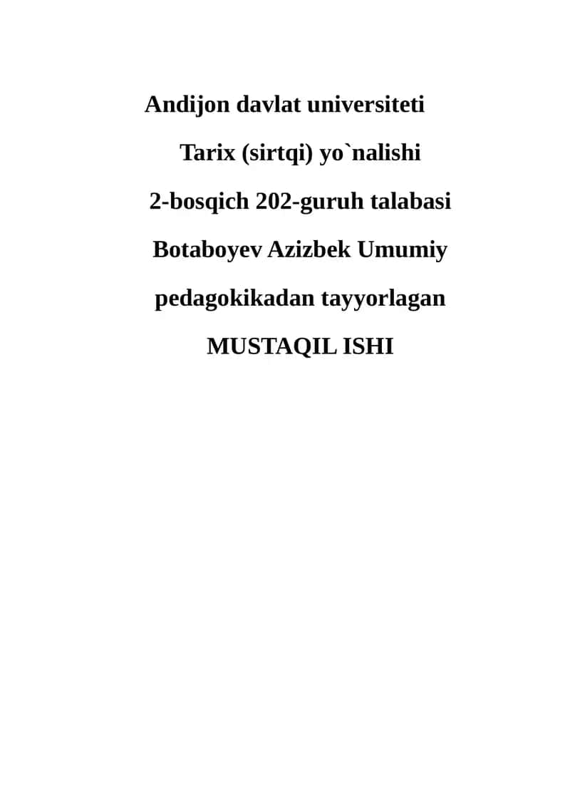 Ta'lim Metodlari va Vositalari